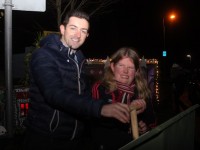 Kerry footballer, Aidan O'Mahony and Nicola Walsh switch on the Christmas Lights in Manor Village . Photo by Gavin O'Connor.