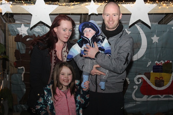 At the switching on of the Manor Village Christmas lights were, from left: Tara and Saoirse Egan, Logan and Frank O'Connor. Photo by Gavin O'Connor. 