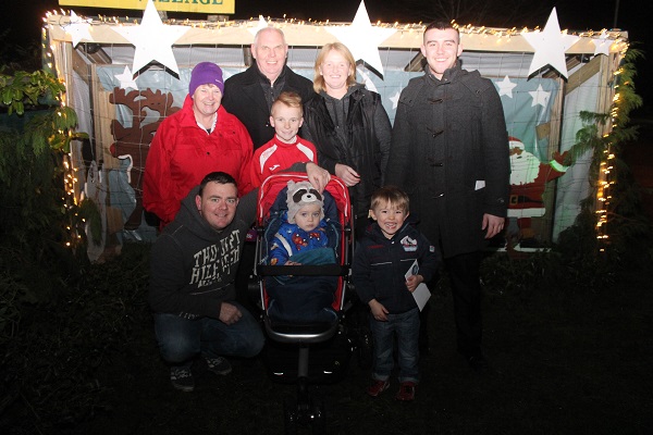 At the switching on of the Manor Village Christmas lights were, from left, front: Jason McCormick, Charlie McCormick and Conor Farrell. Back: Anne McCarthy, David Callaghan, Eoin Walsh, Louise Farrell and Aaron Farrell. Photo by Gavin O'Connor. 