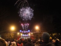 The New Year's Eve fireworks display in Denny Street. Photo by Dermot Crean