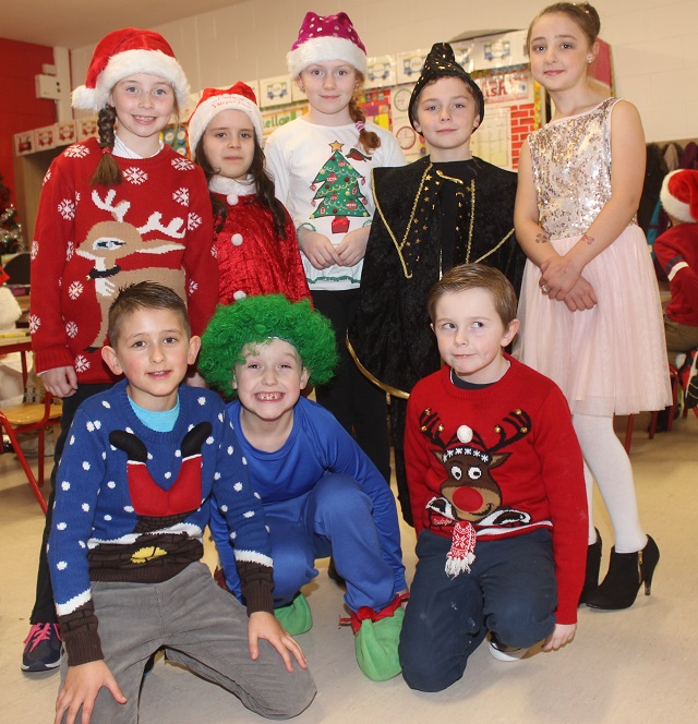 Pupils taking part in the Scoil Eoin Balloonagh Christmas Concert were, from left, front: Oscar Samponska, Rory Kennedy and Jamie Scannell. Back: Lauren Cotter, Charlotte Foley and Siobhain Griffin. Photo by Gavin O'Connor. 