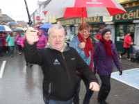 Mike Moriarty setting off on the Bill Kirby Memorial Walk from Kirby's Brogue Inn on St Stephen's Day. Photo by Dermot Crean