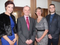 Retiring Chief Supt Pat Sullivan with wife Maura, daughter Sarah and son Michael at the special fundraising coffee morning, in aid of Kerry Hospice, to mark the his retirement as Chief Superintendent of the Kerry Division on Friday afternoon at the Ballygarry House Hotel. Photo by Dermot Crean