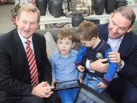 Enda Kenny gets to know Conor and Ben Stack with Enet's Conal Henry. Photo by Gavin O'Connor. Photo by Gavin O'Connor.