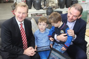Enda Kenny gets to know Conor and Ben Stack with Enet's Conal Henry. Photo by Gavin O'Connor. Photo by Gavin O'Connor. 
