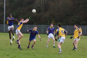 Action from the Frewen Cup match between CBS The Green and De La Salle Macroom. Photo by Adrienne McLoughlin. 