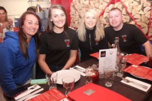 Shannon O'Sullivan, Leanne Greensmyth, Sarah Lynch and Bobby Lynch at the launch of the Il Forno healthy eating menu in association with Victory Fitness, on Monday night. Photo by Dermot Crean