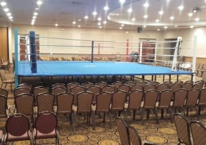 Preperations are well under way in the Brandon ahead of the Katie Taylor and Queen Underwood fight this Saturday. Photo from Tralee Boxing Club Facebook Page. 