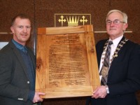 Hand-Crafted 1916 Proclamation Made From Wood Presented To County Council
