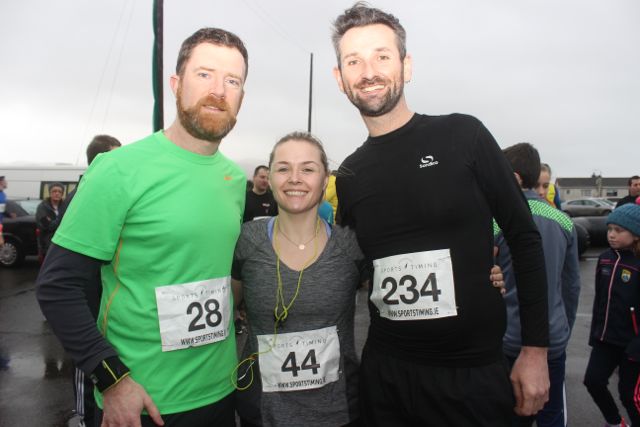 Padraig Corkery, Sarah Flaherty and David O'Brien at the start of the Kerins O'Rahillys 10k event on Sunday. Photo by Dermot Crean