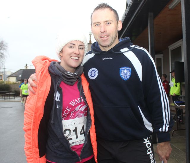 Jessica McCarthy and John Kelly at the start of the Kerins O'Rahillys 10k event on Sunday. Photo by Dermot Crean