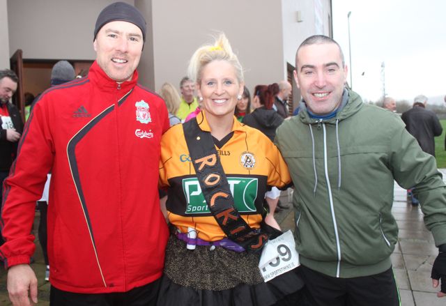 Ian Brick, Marilyn O'Shea and William Brick at the start of the Kerins O'Rahillys 10k event on Sunday. Photo by Dermot Crean
