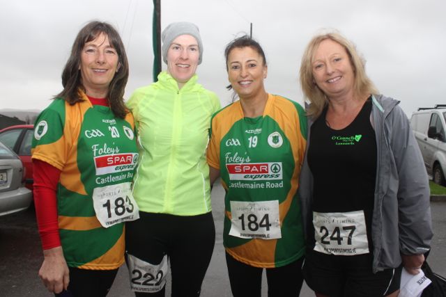 Ann Curtin, Catherine Costello, Mandy Hudson and Carmel Hobbert at the start of the Kerins O'Rahillys 10k event on Sunday. Photo by Dermot Crean