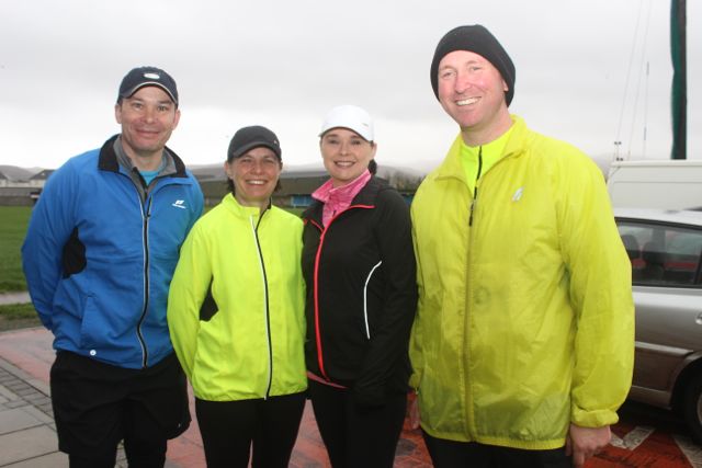 Philip Sicat, Rose Brosnan, Anne Sicat and Mike Brosnan at the start of the Kerins O'Rahillys 10k event on Sunday. Photo by Dermot Crean