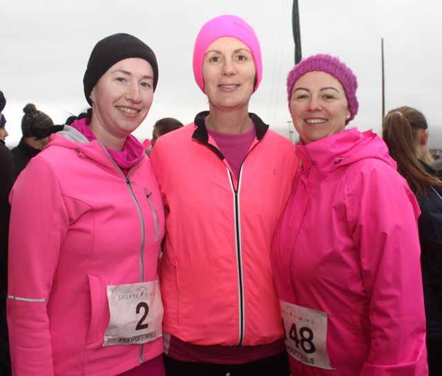 Mary Williams, Brenda O'Connor and Jennifer Williams at the start of the Kerins O'Rahillys 10k event on Sunday. Photo by Dermot Crean