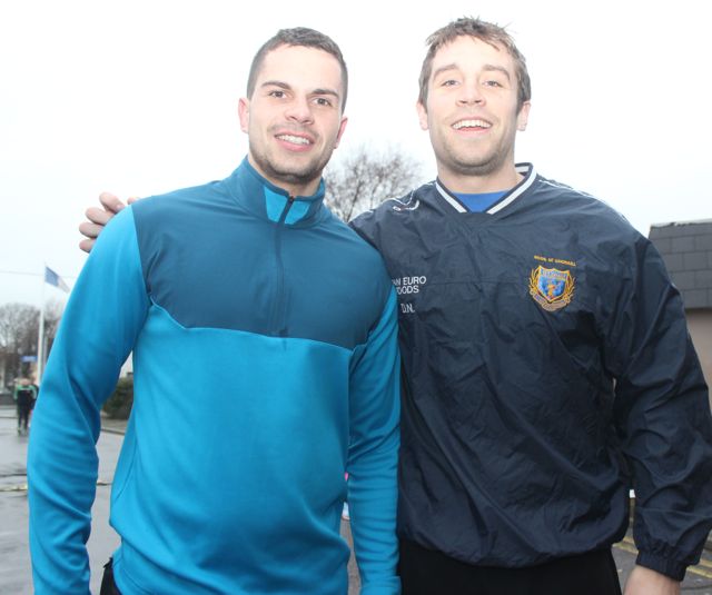 Stephen Skelton and Daniel Nolan at the start of the Kerins O'Rahillys 10k event on Sunday. Photo by Dermot Crean