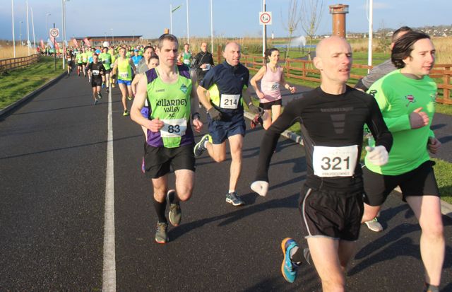 Runners at the start of the Valentine's 10 Mile Road Race from Tralee Wetlands on Sunday morning. Photo by Dermot Crean