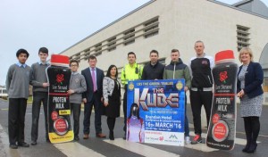 At the launch of the CBS The Green 'The Kube' Charity Fundraiser were, from left: Fahed Elahi, Ryan O'Donnell, Emir Aljiti, Robert Flaherty, Teresa Walker, Aidan O'Mahony, Marc O'Se, Kieran Donaghy and Anne O'Callaghan. Photo by Gavin O'Connor.