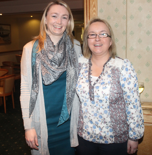 Carol Dineen and Lisa Kirby at the Enable Ireland Cheltenham Preview on Friday night. Photo by Dermot Crean