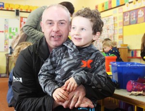 Ger and Conor Reidy at the Gaelscoil Mhic Easmainn open day. Photo by Gavin O'Connor. 
