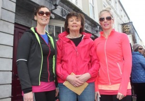 Louise, Phil and Catherine Sexton at the start of the Kerry Hospice Good Friday Walk at the Grand Hotel. Photo by Dermot Crean