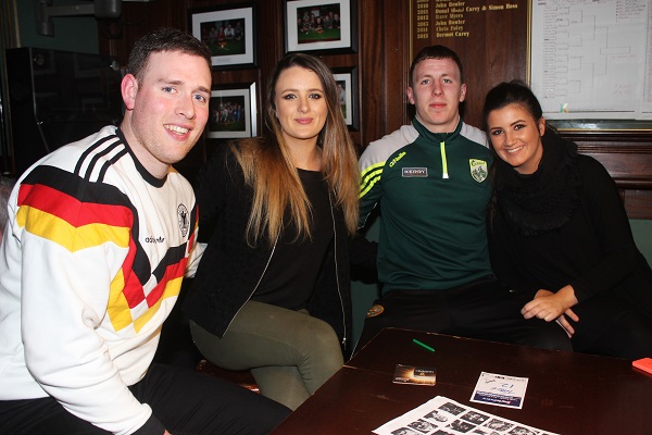 John Dennis, Ashling O'Brien, Darragh O'Brien and Kayleigh Quirke at the Inspired Table Quiz in The Castle Bar. Photo by Gavin O'Connor.