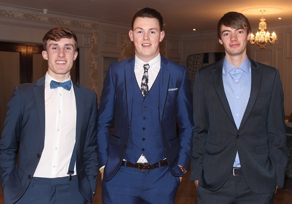 At the Kerins O'Rahilly's GAA Annual Social 2016 were, from left: Gary Nolan, Gavin O'Brien and Daniel Nix. Photo by Gavin O'Connor. 