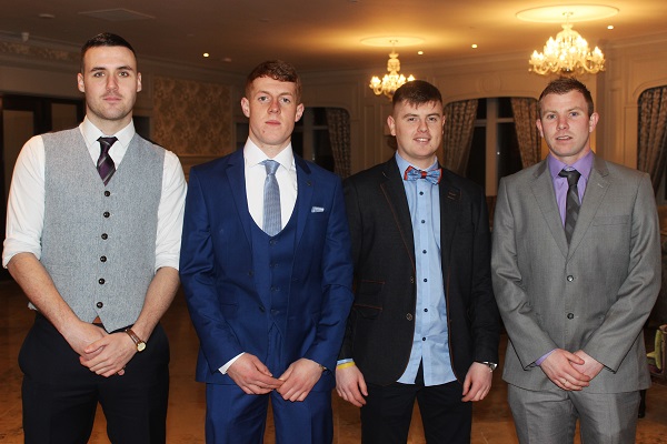 At the Kerins O'Rahilly's GAA Annual Social 2016 were, from left: Con Barrett, Mitchell McLoughlin, Brian Scannall and David McLoughlin. Photo by Gavin O'Connor. 