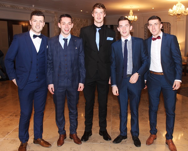 At the Kerins O'Rahilly's GAA Annual Social 2016 were, from left: Ciaran Higgins, Jack Savage, John O'Connor, Tommy Begley and John Ferguson. Photo by Gavin O'Connor. 