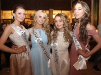 Contestants Naoimh Whelton, Emma Nolan, Karin O'Shea and Jessica Healyat Miss Kerry 2016 in The Brehon Hotel, Killarney on Saturday night. Photo by Dermot Crean