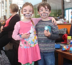 Hannah McKenzie and Conor Nolan at the 'Fun At The Playdium' event as part of the Tír na nÓg Children's Festival on Friday. Photo by Dermot Crean
