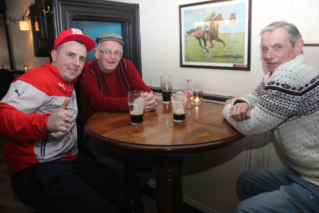 Patrick, Johnny and Seamie Foley at the Cheltenham Preview Night in aid of St Brendan's NS Blennerville at Skelper Quane's on Thursday night. Photo by Dermot Crean