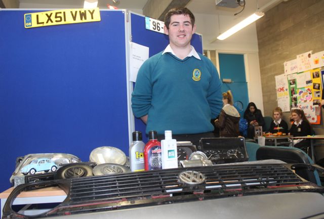 Mercy Mounthawk student Sean McElligott of 'Rose Motors Ltd' at the County Final of the Kerry County Council Annual Student Enterprise Awards at IT Tralee on Friday. Photo by Dermot Crean