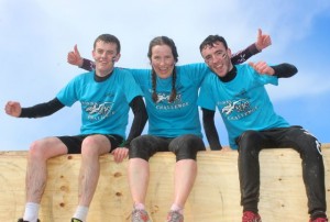 Conor Fitzgerald, Elaine Grant Field and Kieran Brosnan taking part in the Banna Beast Challenge on Saturday afternoon. Photo by Dermot Crean