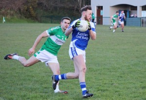 Barry John Keane in action in the 0-9 to 0-8 loss to Legion. Photo by Gavin O'Connor. 