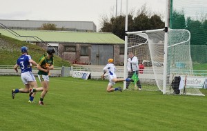 John Egan sticks the ball in the back of the net. Photo by Gavin O'Connor. 