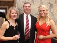 Amber and Franz Henggeler and Colleen Connolly at the official reopening of The Rose Hotel on Friday evening. Photo by Dermot Crean