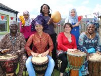 A group enjoying Africa Day at Tralee International Resource Day on Wednesday. Photo by Dermot Crean