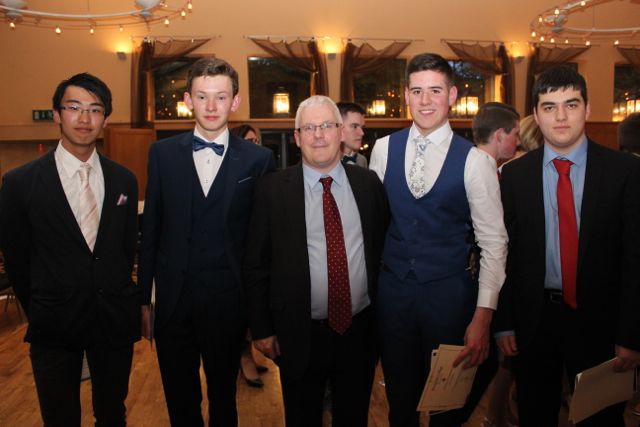 Principal of Brookfield College, Elisha Dowling with students at the Brookfield College Graduation in Ballyroe Heights Hotel on Thursday night. Photo by Dermot Crean