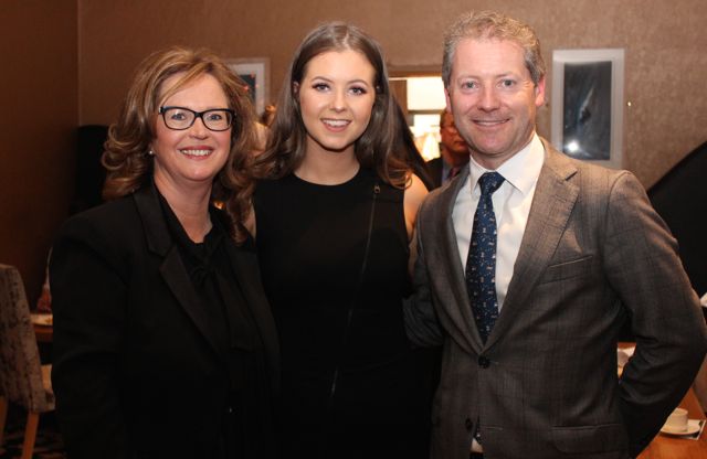 Anne O'Sullivan, Abby Egan and Brian Egan at the Brookfield College Graduation in Ballyroe Heights Hotel on Thursday night. Photo by Dermot Crean