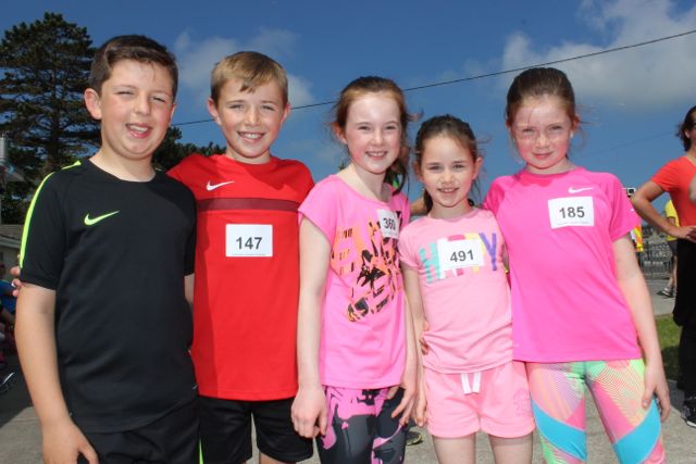 Gearoid O'Connor, Eoin Murphy, Sophie Hassett, Grace Hamilton and Jessica McGibney at the Spa NS family day in memory of Donal Walsh on Sunday. Photo by Dermot Crean