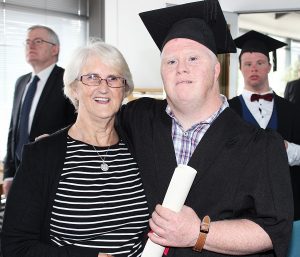 At the Down Syndrome Kerry - MOTE/Latch On Postgraduate Graduation Ceremony were, from left: Moire and Mark Bulger. Photo by Gavin O'Connor. 