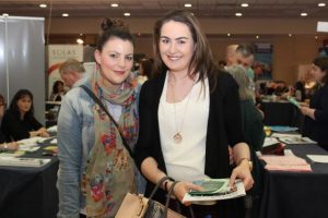 Aoife O'Hanlon and Louise O'Connor at the Kerry ETB Further Education and Training Fair at the Brandon Conference Centre in Tralee on Thursday. Photo by Dermot Crean