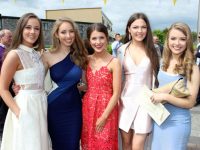 Ciara Murphy, Aoife Leahy, Ellen O'Brien, Lena Harkin and Emer Leahy at the Mercy Mounthawk graduation ceremony at Our Lady and St Brendan's Church on Friday afternoon. Photo  by Dermot Crean