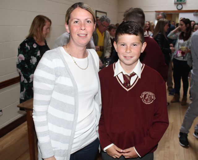 Carol Culloty and Cianan Cooney at the Holy Family NS sixth class graduation at Our Lady and St Brendan's Church on Tuesday night. Photo by Dermot Crean