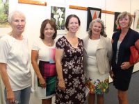 Phil Daly, Judy Costello, Clem O'Keeffe, Geraldine Kissane and Geraldine Hughes at the  Tralee Art Group exhibition in Kerry County Library. Photo by Gavin O'Connor.