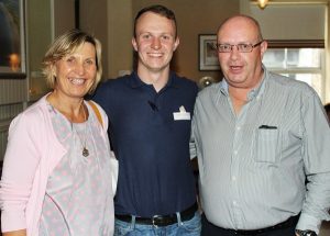 At a table quiz in aid of Stuart Nolan's Rose of Tralee escort costs were, from left: Miriam Mullhall Nolan, Stuart Nolan and John Quirke. Photo by Gavin O'Connor. 
