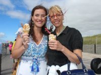 Susan O'Gara and Rebecca Kemp at the Feile Failte at Banna Beach on Saturday. Photo by Dermot Crean