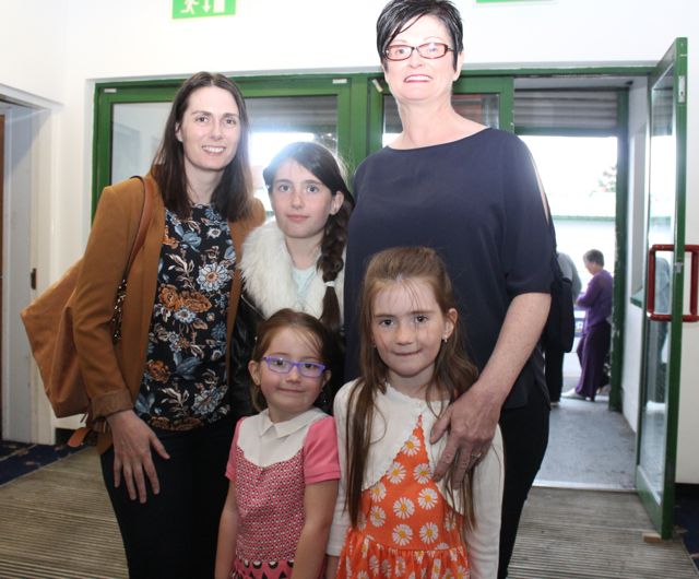 Mandy, Leah, Abbie and Hannah Murray and Veronica Friel, Lixnaw at the Friends of University Hospital Kerry Gala Benefit night at Kingdom Greyhound Stadium on Friday night. Photo by Dermot Crean