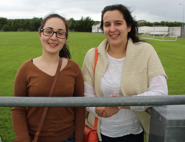 Liliana Alves and Ana Teixeira at the Tommy Naughton Memorial Soccer Match at Tralee Dynamos pitch in Cahermoneen on Friday night. Photo by Dermot Crean